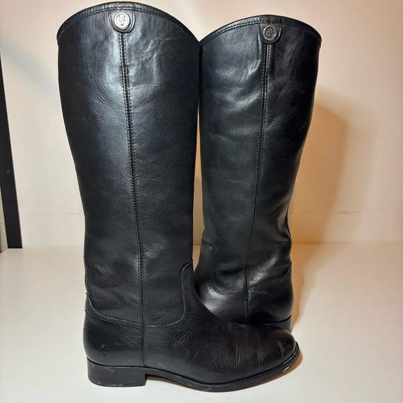 FRYE Boots Melissa 2 Button Black #3475447 Size 6.5 B Women’s 15” Riding Boots - Picture 5 of 11